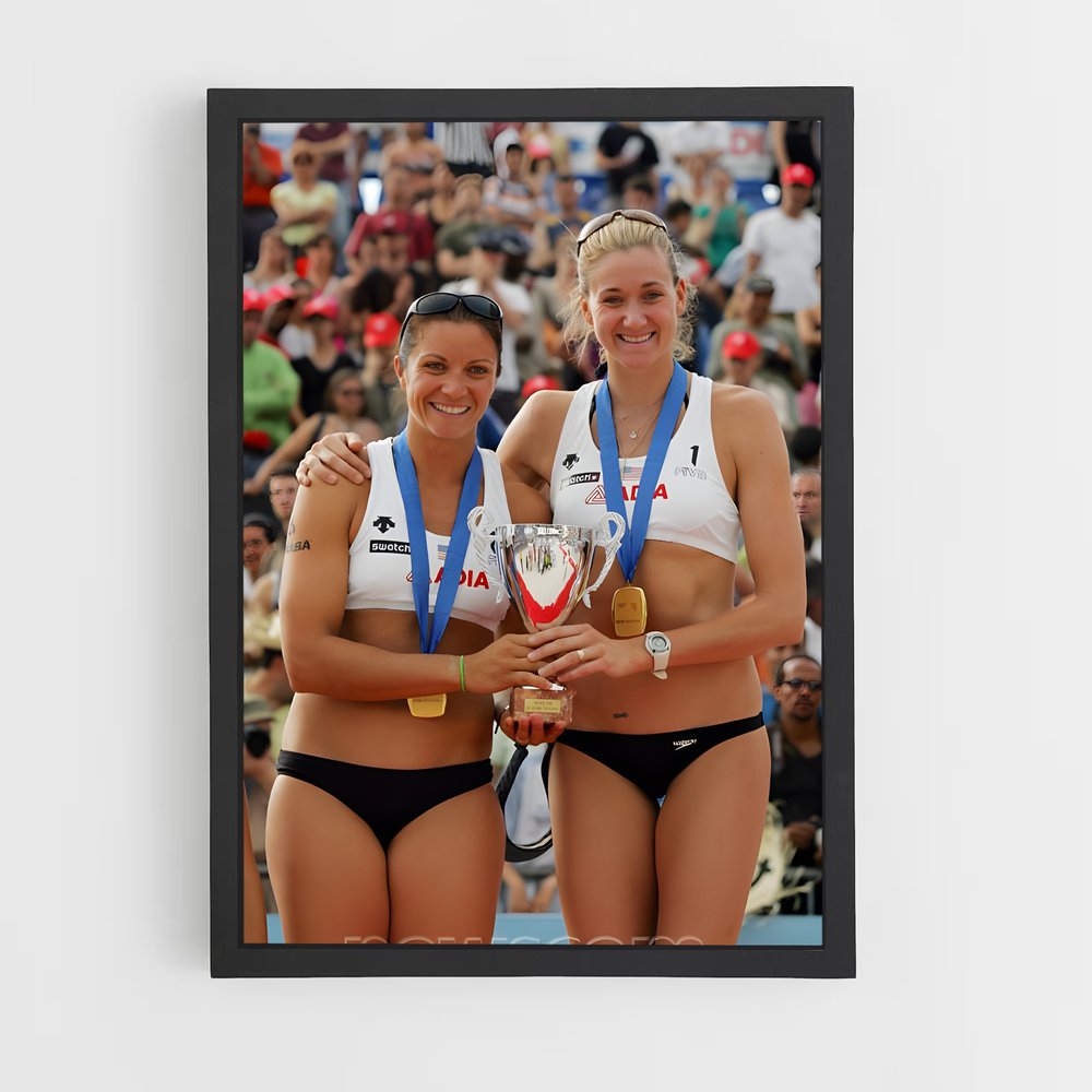 Poster Champions en Or – affiche Beach-volley (vue 2)
